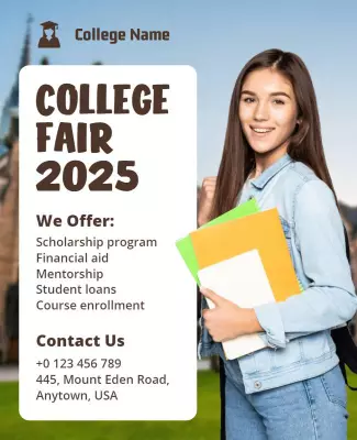 Welcoming College Fair Information Session Flyer Template
