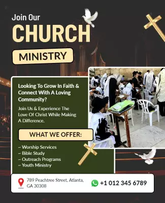 Welcoming Community Church Ministry Engagement Poster Template
