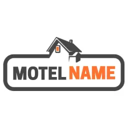 Welcoming Grey and Orange Motel Design with Cozy Appeal Logo Template
