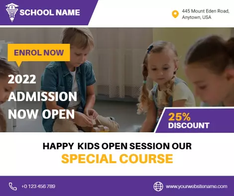 Welcoming Kids Learning Session with 25% Discount Ad Template