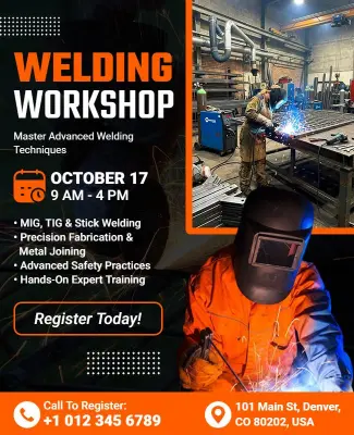 Welding Workshop Training Flyer Template