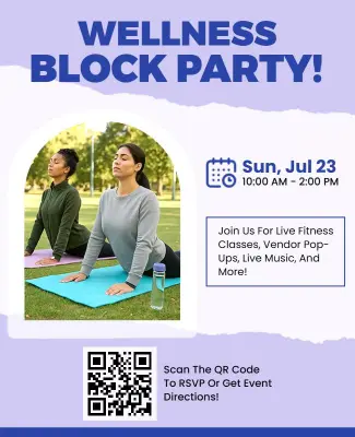 Wellness Block Party Event Flyer Template