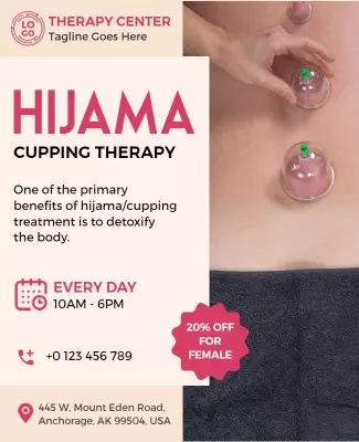 Wellness-Focused Hijama Cupping Therapy Center Poster Template