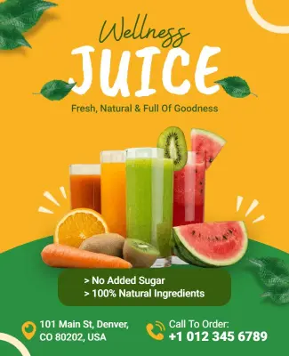 Wellness Juice Product Promotion Poster Template