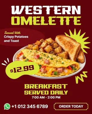 Western Omelette Breakfast Special Flyer Template