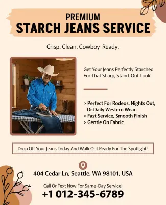 Western Starch Jeans Service Promotion Flyer Template