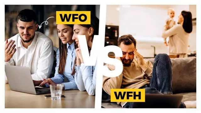 WFO vs WFH Work Culture Debate Trending YouTube Thumbnail Template