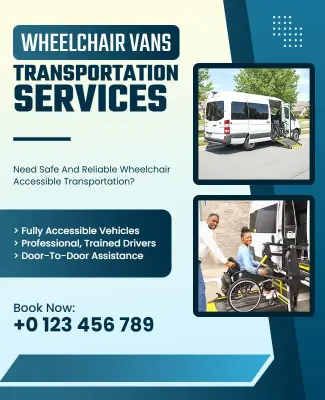 Wheelchair Accessible Van Transportation Services Flyer Template