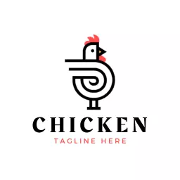 Whimsical Chicken Design Featuring Playful Lines Logo Template