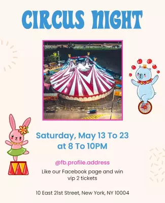 Whimsical Colorful Circus Night Event Poster Template