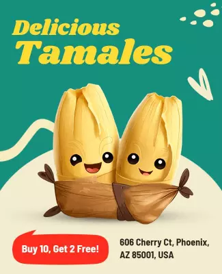 Whimsical Colorful Tamales Food Promotion Poster Template