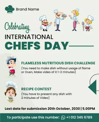 Whimsical Cooking Competition for International Chefs Day Poster Template