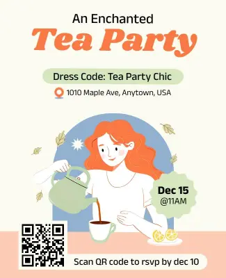 Whimsical Garden Enchanted Tea Party Event Flyer Template