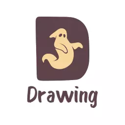 Whimsical Ghost Design Showcasing Creative Drawing Logo Template