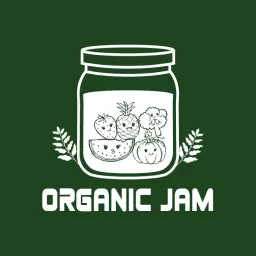 Whimsical Green Jar Filled with Fresh Organic Jam Logo Template