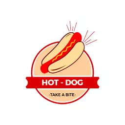Whimsical Hotdog Design Inviting You to Take a Bite Logo Template