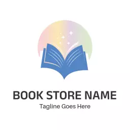 Whimsical Open Book with Magical Colors for Book Logo Template