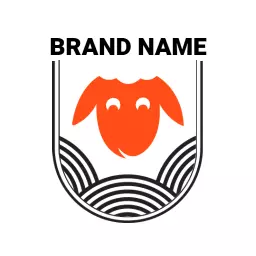 Whimsical Orange Sheep Design with Playful Elements Logo Template
