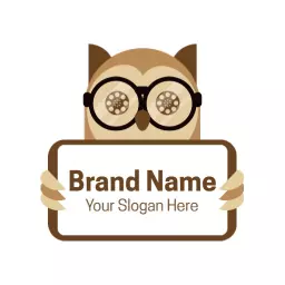Whimsical Owl Character Featuring Fun Entertainment Logo Template