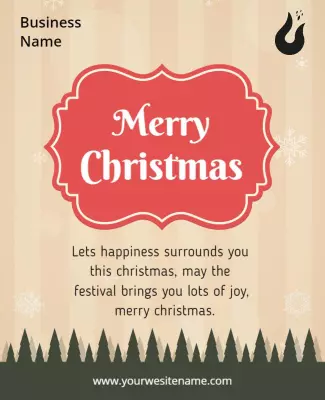Whimsical Red and Cream Christmas Celebration Poster Template