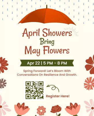 Whimsical Spring Floral Umbrella Event Poster Template