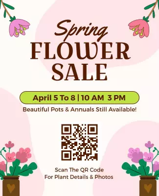 Whimsical Spring Flower Sale Event Poster Template