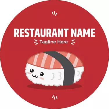Whimsical Sushi Bowl Cute Business Card Template