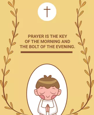 Whimsical Yellow Prayer Reflection Poster Template