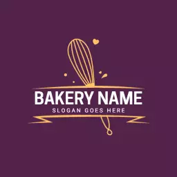 Whisk and Hearts Illustrating Passionate Bakery Logo Template
