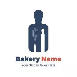 Whisk and Rolling Pin Design Symbolizing Bakery Craft Logo Template