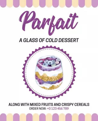 White and Lilac Food Flyer Flyers Template