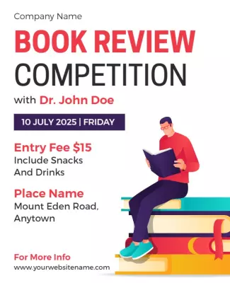 White Book Review Competition Flyer Designs Template
