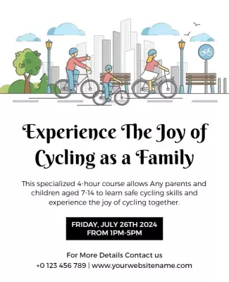 Family Cycling Joy Interactive Outdoor Course Flyer Template