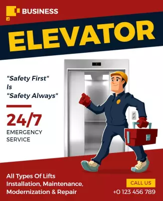 Professional Elevator Maintenance and Repair Service Flyer Template