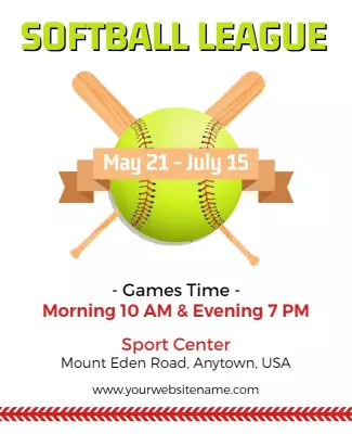 White Flyer Softball Flyer Template