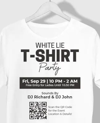 White Lie T-Shirt Party Event Flyer Template