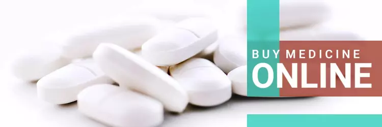 White Medicine Pills on Modern Teal and Brown Advertising Banner Template