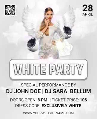 White Party Event Promotion Flyer Template