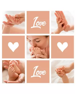 Warm Peach Tone Family Love Photo Collage Flyer Template