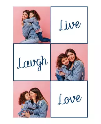 Playful Pink Family Love Live Laugh Flyer Template