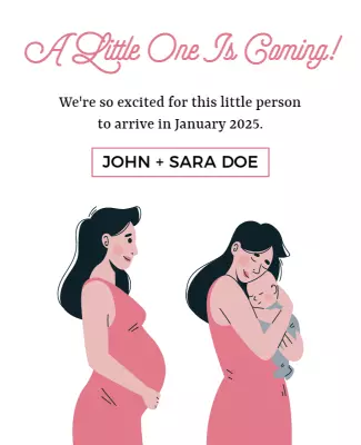 Charming Pastel Maternity Announcement Baby Shower Flyer Template