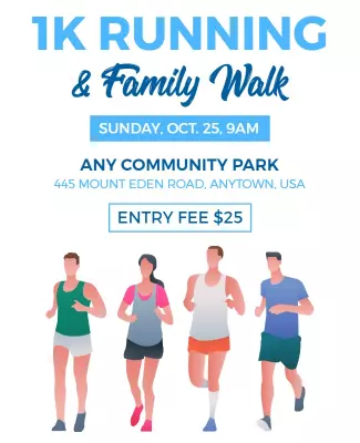 White Running Flyer Design Template