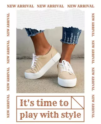 Casual Beige Sneaker Promotion Style Flyer Template