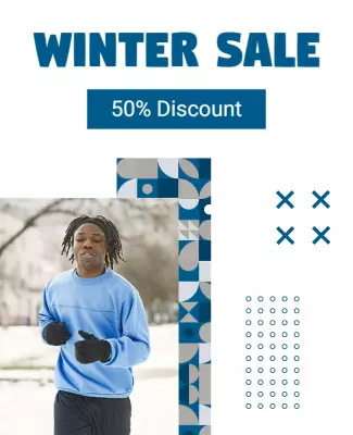 White Winter Party Flyer Template