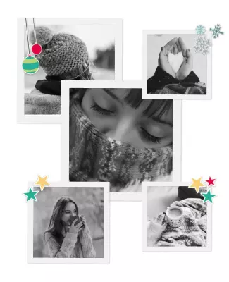 Charming Cozy Winter Moments Photo Collage Flyer Template