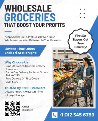 Wholesale Grocery Promotional Offer Flyer Template
