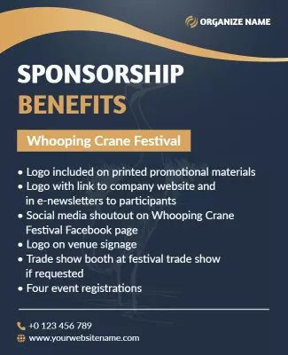 Whooping Crane Festival Sponsorship Benefits Flyer Template