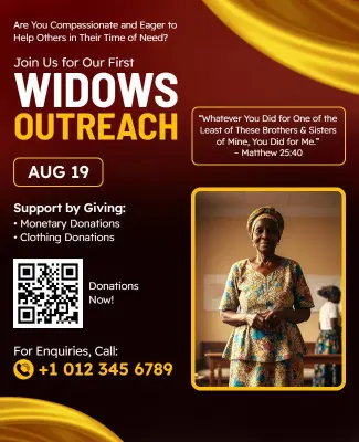 Widows Outreach Donation Event Flyer Template