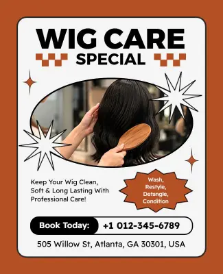 Wig Care Service Promotional Poster Template