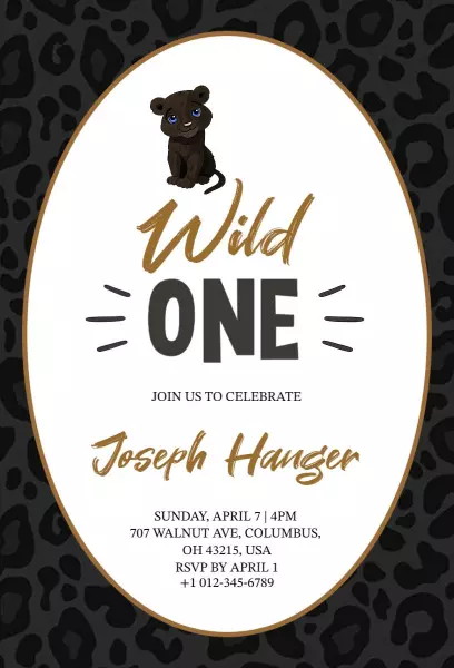 Wild Cheetah Safari Themed Birthday Celebration Invitation Template